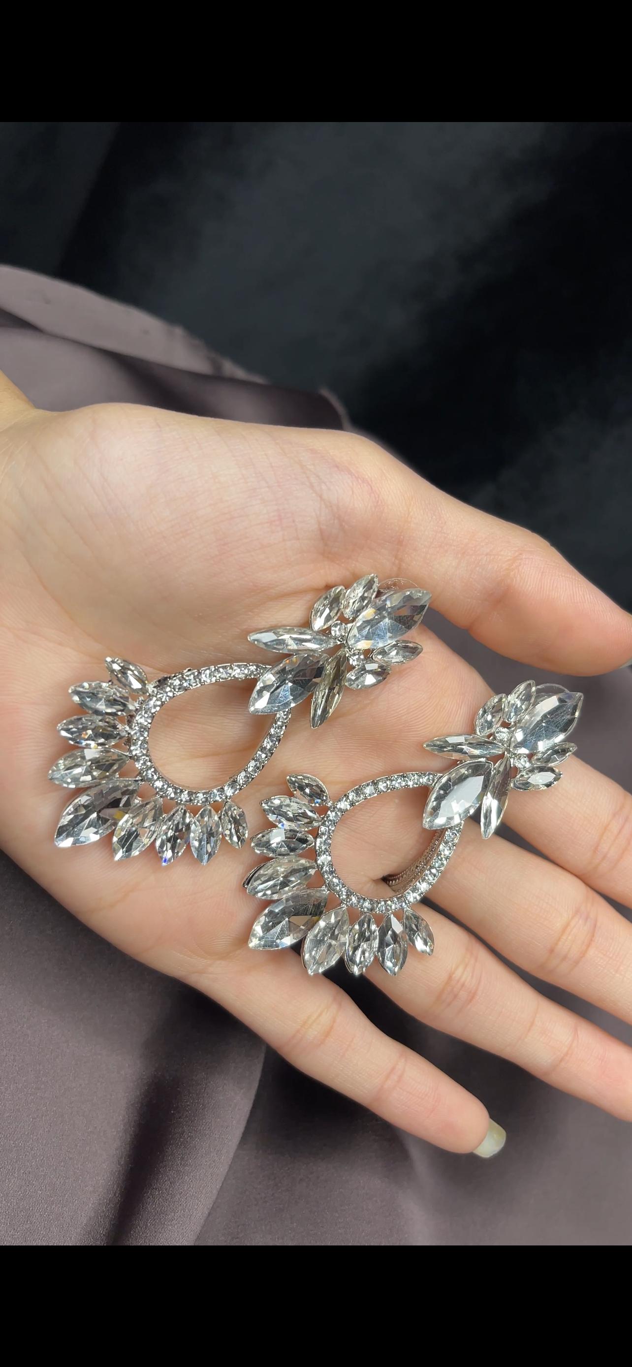 Crystal Earrings – Pure Silver Sparkle