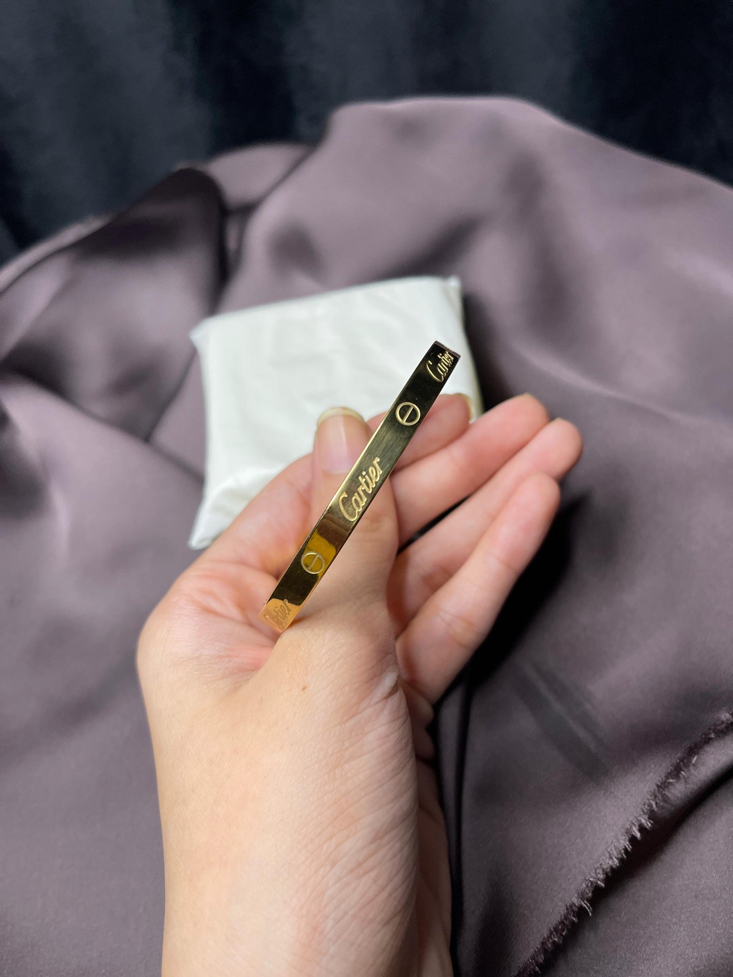 Branded Engraved Golden Bracelet