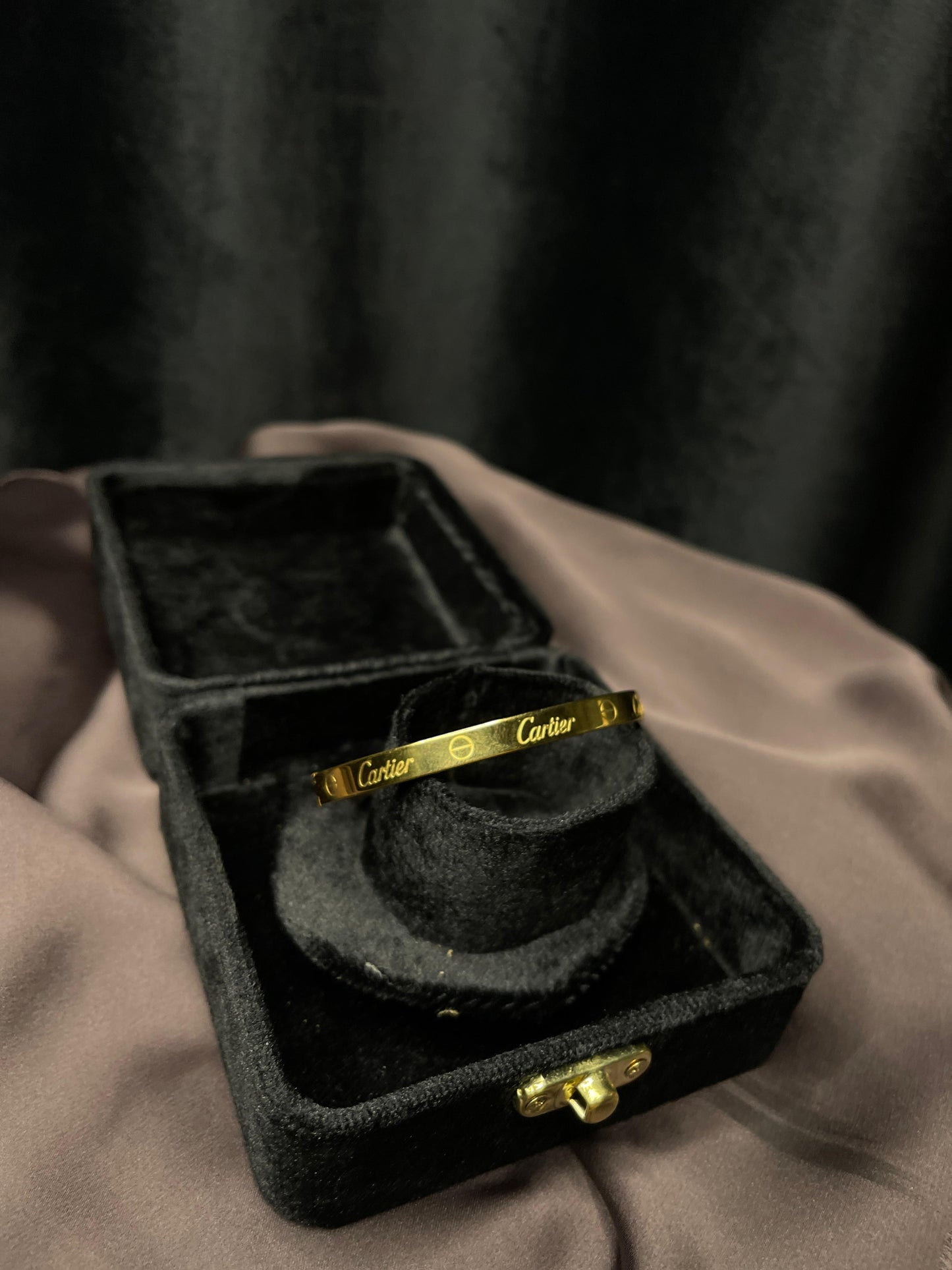 Branded Engraved Golden Bracelet