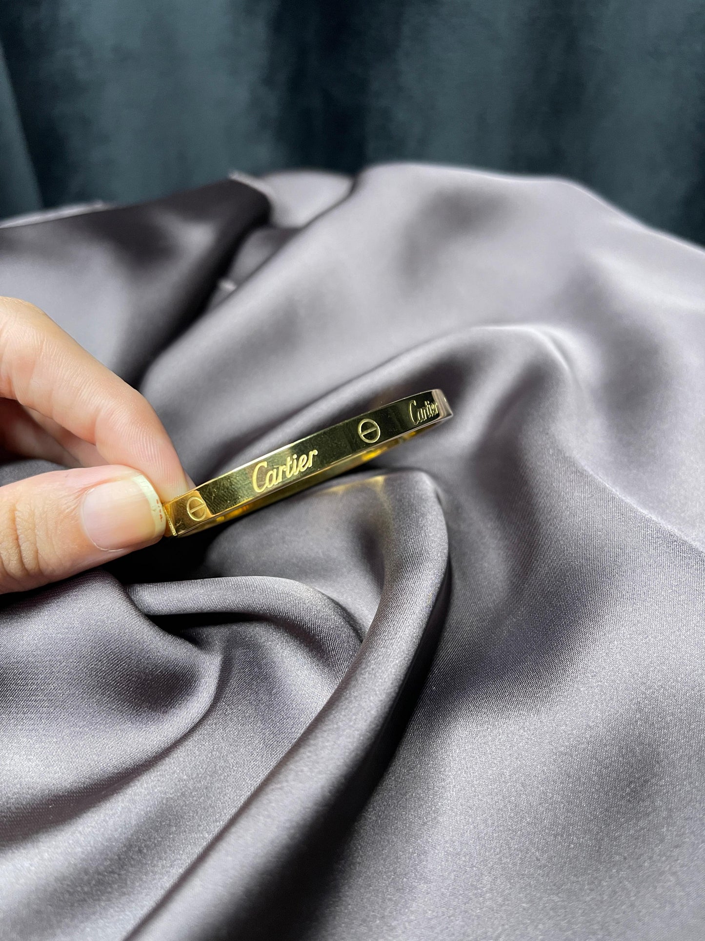 Branded Engraved Golden Bracelet