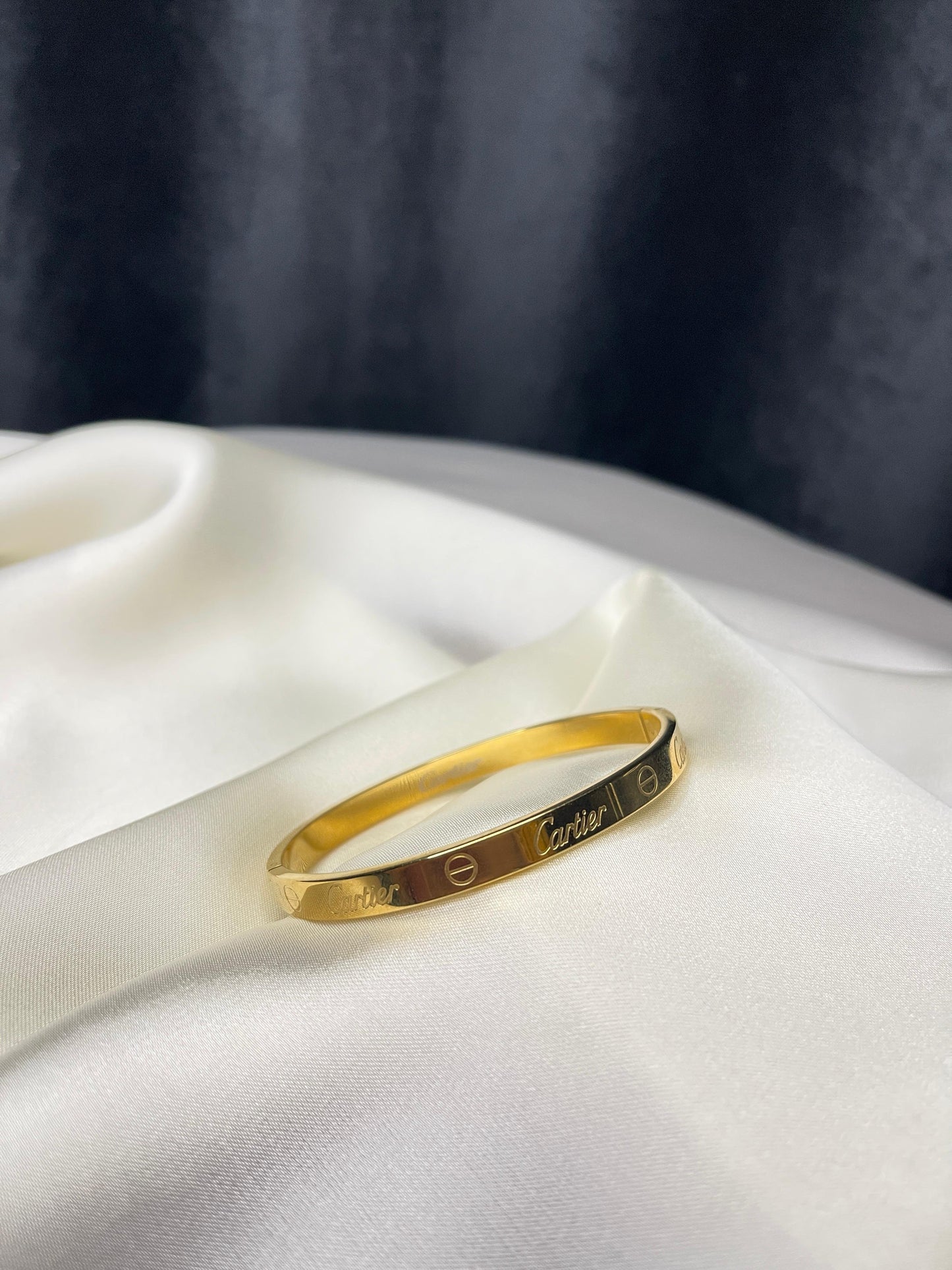Branded Engraved Golden Bracelet